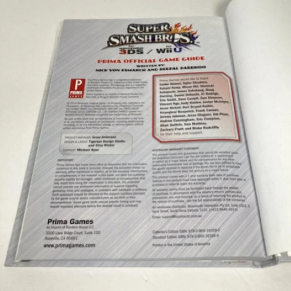 Super Smash Bros. Nintendo WiiU/3DS Prima Official Game Guide Hints Strategy - Picture 6 of 8